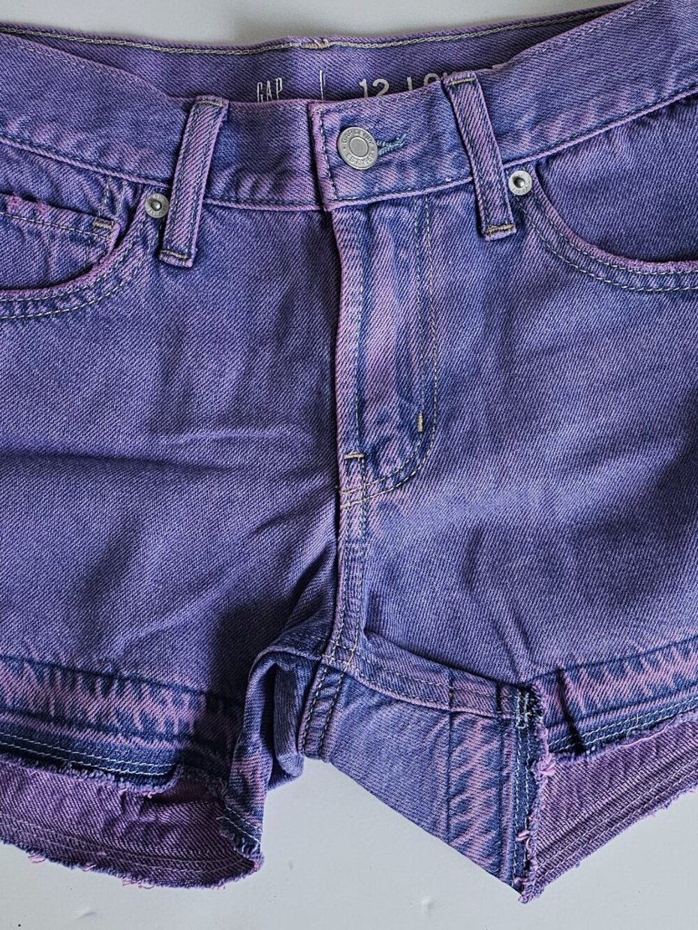 Gap Kids Kids Low Rise Stride Denim Shorts Purple Size 12 NWT